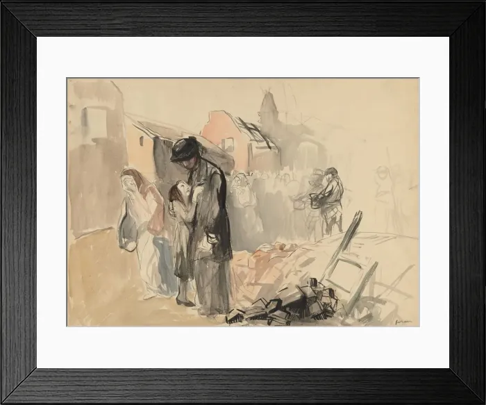 Framed Print : Reconquered Territory (recto), c. 1919. Creator: Jean Louis Forain (French, 1852-1931) Framed Print : Reconquered Territory (recto), c. 1919. Creator: Jean Louis Forain (French, 1852-1931)