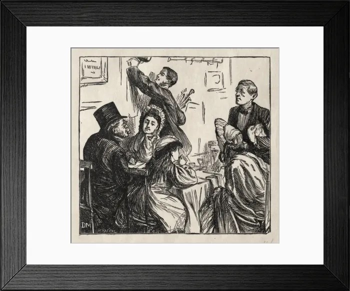Framed Print : Refreshment - At the Great Exhibition, 1862. Creator: George Louis Palmella Busson Du Maurier Framed Print : Refreshment - At the Great Exhibition, 1862. Creator: George Louis Palmella Busson Du Maurier