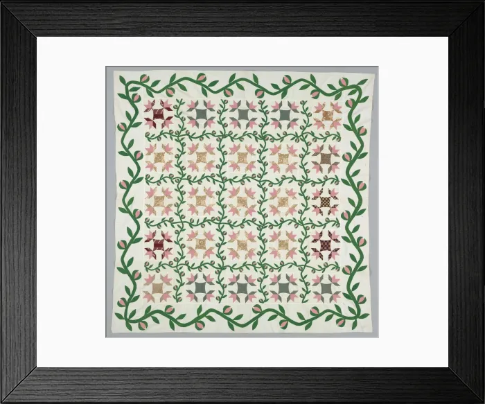 Framed Print : Quilt Cover, c. 1857. Creator: Unknown Framed Print : Quilt Cover, c. 1857. Creator: Unknown
