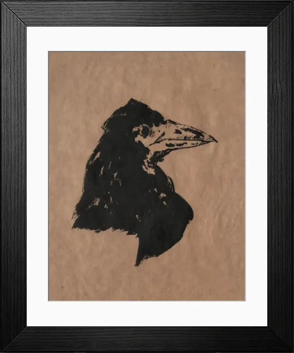 Framed Print : Raven Head. Creator: Edouard Manet (French, 1832-1883) Framed Print : Raven Head. Creator: Edouard Manet (French, 1832-1883)