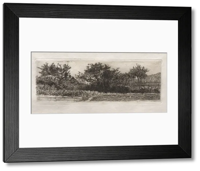 Framed Print : Roofs and Trees, 1879. Creator: Otto H. Bacher (American, 1856-1909) Framed Print : Roofs and Trees, 1879. Creator: Otto H. Bacher (American, 1856-1909)