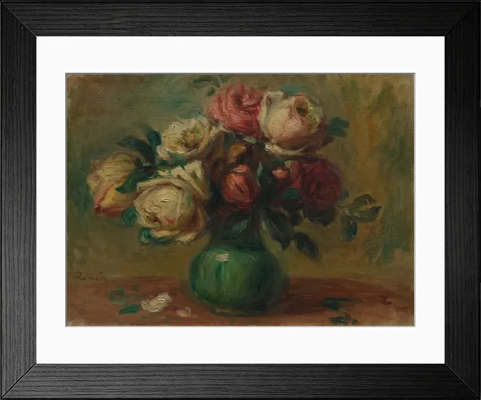 Framed Print : Roses in a Vase, c. 1890. Creator: Pierre-Auguste Renoir (French, 1841-1919) Framed Print : Roses in a Vase, c. 1890. Creator: Pierre-Auguste Renoir (French, 1841-1919)