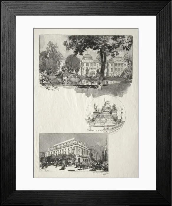 Framed Print : Rouen Illustre: La Musee; Fontaine St. Marie; Le Theatre des Arts, 1896 Framed Print : Rouen Illustre: La Musee; Fontaine St. Marie; Le Theatre des Arts, 1896