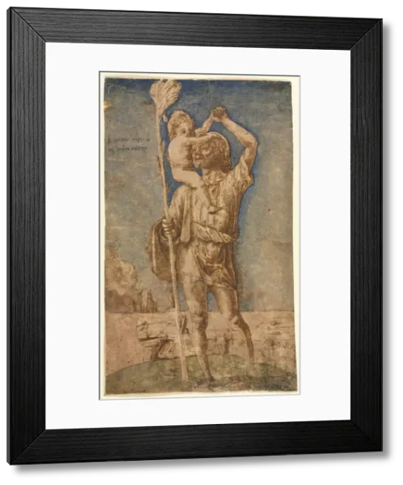 Framed Print : Saint Christopher, c. 1500. Creator: Andrea Mantegna (Italian, 1431-1506) Framed Print : Saint Christopher, c. 1500. Creator: Andrea Mantegna (Italian, 1431-1506)