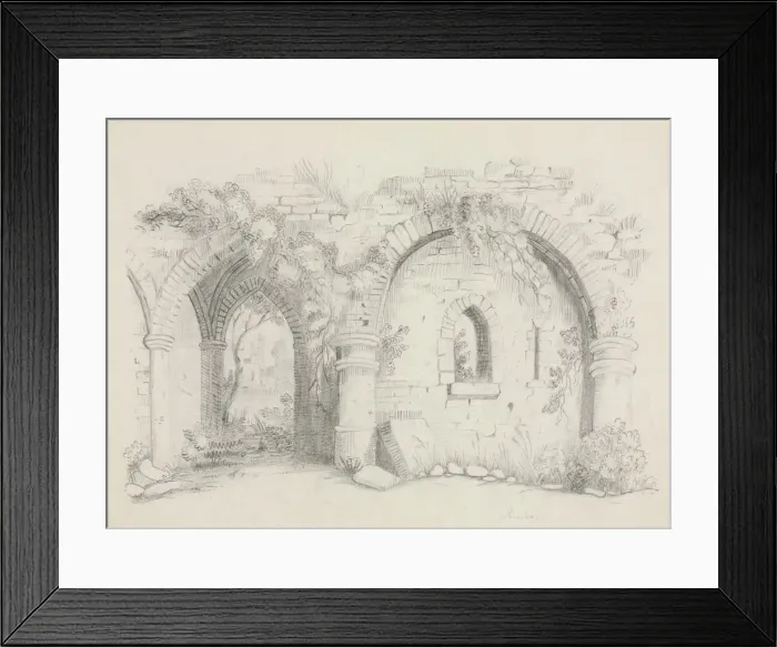 Framed Print : Ruins, about 1840. Creator: Mary Altha Nims (American, 1817-1907) Framed Print : Ruins, about 1840. Creator: Mary Altha Nims (American, 1817-1907)