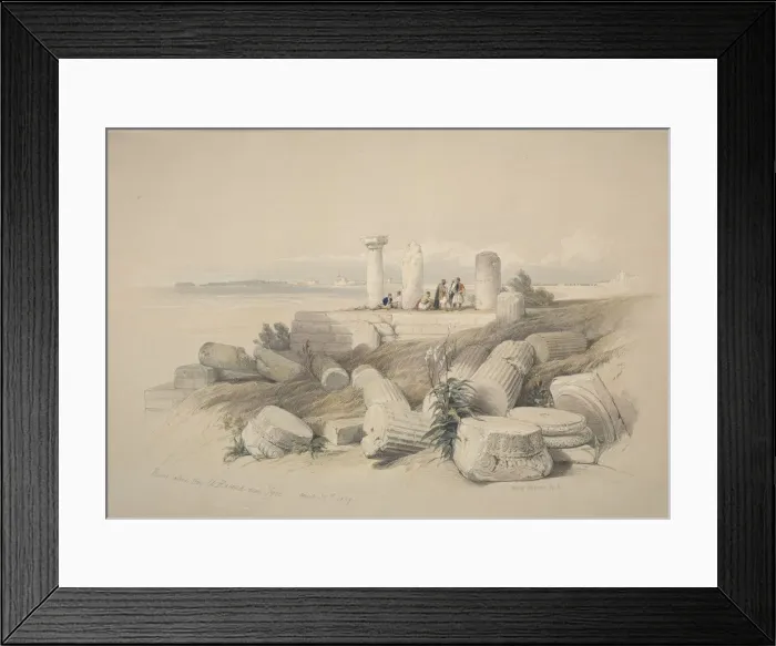 Framed Print : Ruins Called Om El Hamed near Tyre, 1839. Creator: David Roberts (British, 1796-1864) Framed Print : Ruins Called Om El Hamed near Tyre, 1839. Creator: David Roberts (British, 1796-1864)
