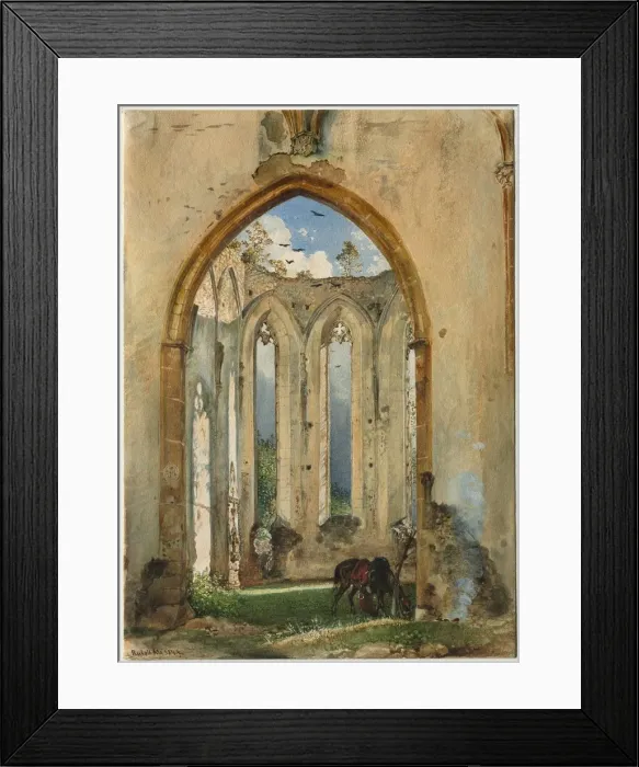 Framed Print : Ruin of a Church, 1849. Creator: Rudolf von Alt (Austrian, 1812-1905) Framed Print : Ruin of a Church, 1849. Creator: Rudolf von Alt (Austrian, 1812-1905)