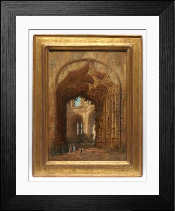 Framed Print : Ruined Church, c. 1840. Creator: Adrien Dauzats (French, 1804-1868) Framed Print : Ruined Church, c. 1840. Creator: Adrien Dauzats (French, 1804-1868)