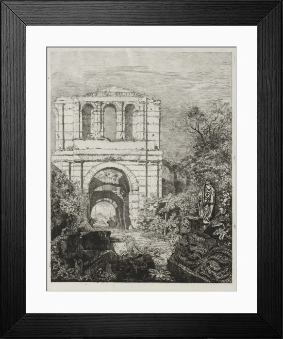 Framed Print : Ruines du Palais Lallien. Creator: Maxime Lalanne (French, 1827-1886) Framed Print : Ruines du Palais Lallien. Creator: Maxime Lalanne (French, 1827-1886)