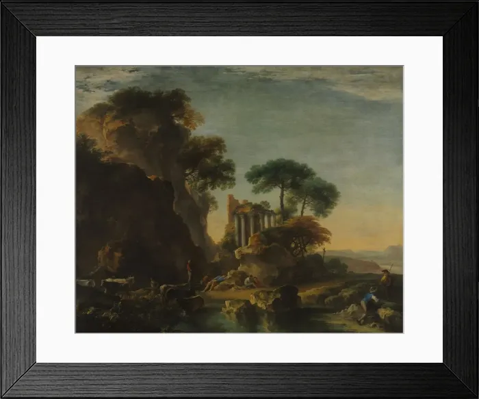 Framed Print : Ruins in a Rocky Landscape, c. 1640. Creator: Salvator Rosa (Italian, 1615-1673) Framed Print : Ruins in a Rocky Landscape, c. 1640. Creator: Salvator Rosa (Italian, 1615-1673)