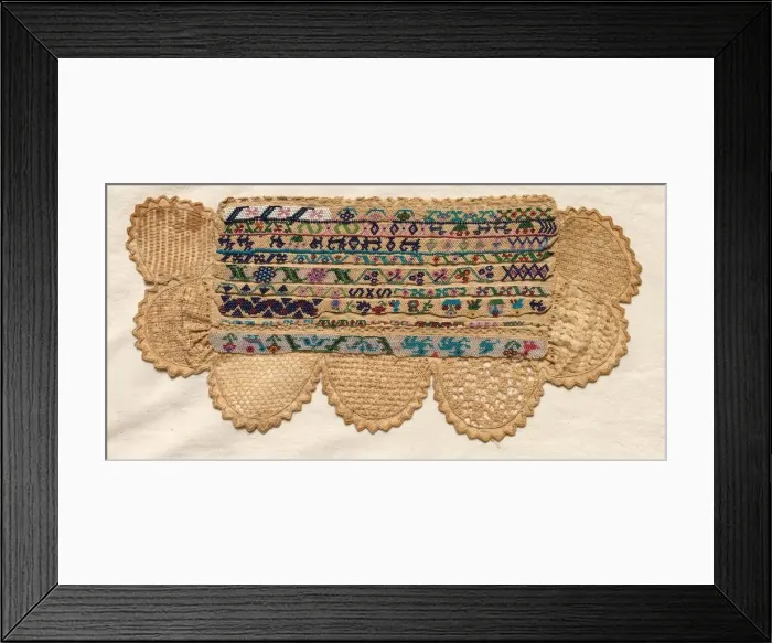 Framed Print : Sampler Fragment, 1800s. Creator: Unknown Framed Print : Sampler Fragment, 1800s. Creator: Unknown