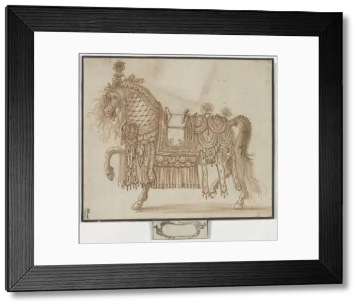 Framed Print : Parade Horse, 1619?. Creator: Anonymous Framed Print : Parade Horse, 1619?. Creator: Anonymous