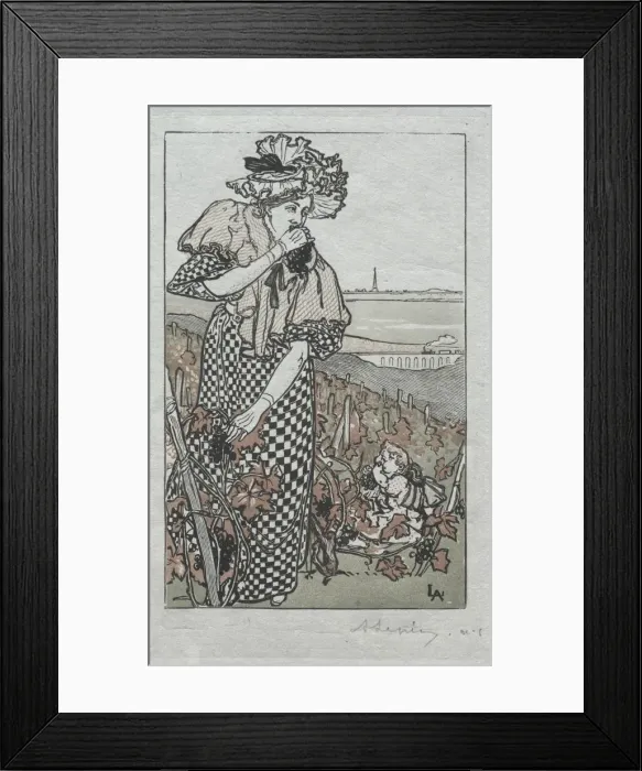 Framed Print : Paris Almanac, 1897: Autumn, 1897. Creator: Auguste Louis Lepere (French, 1849-1918) Framed Print : Paris Almanac, 1897: Autumn, 1897. Creator: Auguste Louis Lepere (French, 1849-1918)