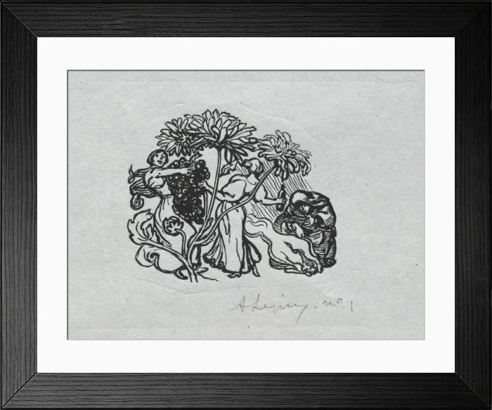 Framed Print : Paris Almanac, 1897: Tail-piece, Autumn, 1897. Creator: Auguste Louis Lepere (French Framed Print : Paris Almanac, 1897: Tail-piece, Autumn, 1897. Creator: Auguste Louis Lepere (French