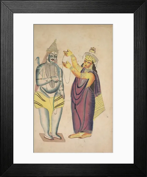 Framed Print : Parivati Placing a Wedding Garland on Shiva, 1800s. Creator: Unknown Framed Print : Parivati Placing a Wedding Garland on Shiva, 1800s. Creator: Unknown