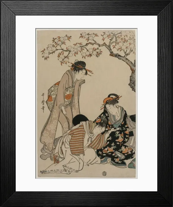 Framed Print : Parody of an Imperial Carriage Scene, c. 1798. Creator: Kitagawa Utamaro (Japanese, 1753?-1806) Framed Print : Parody of an Imperial Carriage Scene, c. 1798. Creator: Kitagawa Utamaro (Japanese, 1753?-1806)