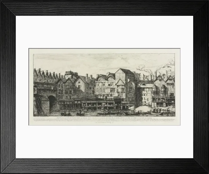 Framed Print : Part of the City of Paris at the End of the Seventeenth Century, 1861. Creator: Charles Meryon Framed Print : Part of the City of Paris at the End of the Seventeenth Century, 1861. Creator: Charles Meryon