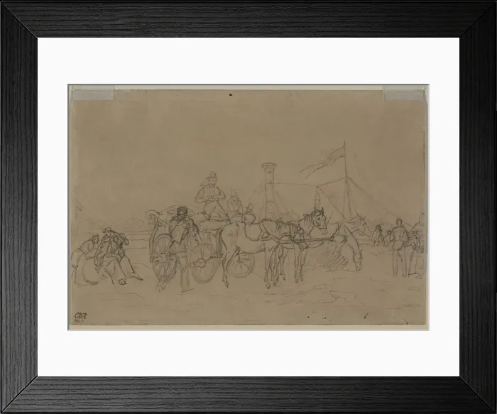 Framed Print : Passengers for Rhine Steamer (verso), second or third quarter 1800s. Creator: Heinrich von Mayr Framed Print : Passengers for Rhine Steamer (verso), second or third quarter 1800s. Creator: Heinrich von Mayr