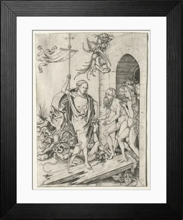 Framed Print : Passion of Jesus Christ: The Descent into Limbo, 1400s. Creator: Master AG (German) Framed Print : Passion of Jesus Christ: The Descent into Limbo, 1400s. Creator: Master AG (German)