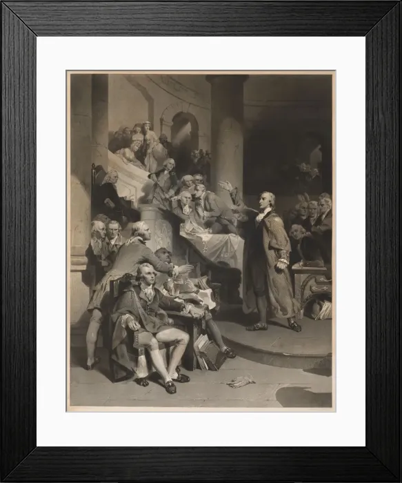 Framed Print : Patrick Henry Delivering His Celebrated Speech in the House of Burgesses, Virginia, 1852 Framed Print : Patrick Henry Delivering His Celebrated Speech in the House of Burgesses, Virginia, 1852