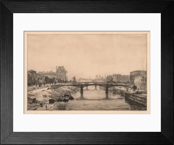 Framed Print : Paris, View from the Concorde Bridge, 1866. Creator: Maxime Lalanne (French, 1827-1886) Framed Print : Paris, View from the Concorde Bridge, 1866. Creator: Maxime Lalanne (French, 1827-1886)