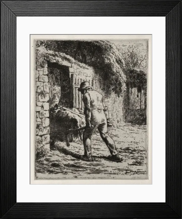 Framed Print : Peasant Returning from the Manure Heap, 1855-1856. Creator: Jean-Francois Millet (French Framed Print : Peasant Returning from the Manure Heap, 1855-1856. Creator: Jean-Francois Millet (French
