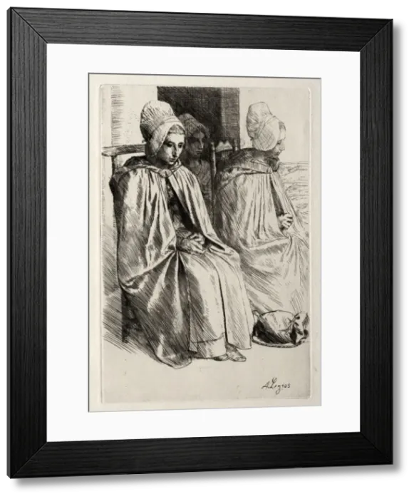 Framed Print : Peasant Woman in the Neighborhood of Boulogne. Creator: Alphonse Legros (French, 1837-1911) Framed Print : Peasant Woman in the Neighborhood of Boulogne. Creator: Alphonse Legros (French, 1837-1911)