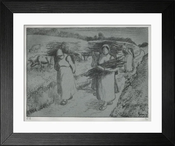 Framed Print : Peasants Carrying Fagots, c. 1896. Creator: Camille Pissarro (French, 1830-1903) Framed Print : Peasants Carrying Fagots, c. 1896. Creator: Camille Pissarro (French, 1830-1903)