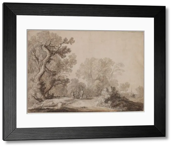 Framed Print : Peasants at the Edge of a Wood, c. 1630. Creator: Jacob van Mosscher (Dutch, 1655) Framed Print : Peasants at the Edge of a Wood, c. 1630. Creator: Jacob van Mosscher (Dutch, 1655)