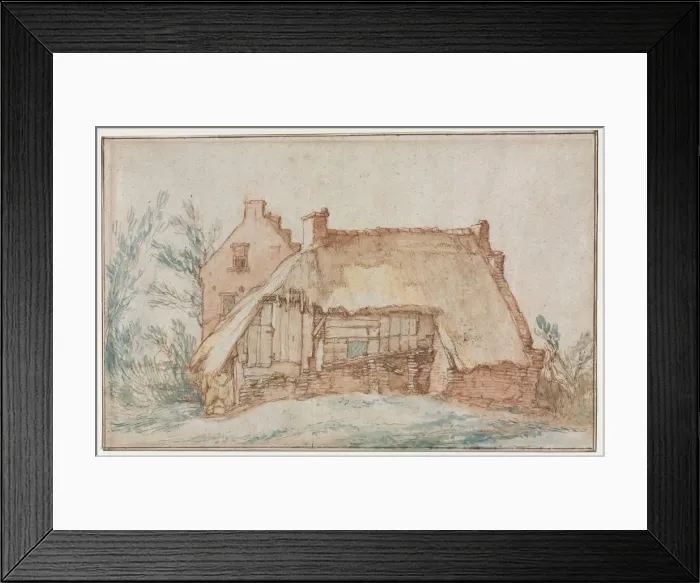 Framed Print : Peasants Cottage (recto), c. 1600. Creator: Abraham Bloemaert (Dutch, 1564-1651) Framed Print : Peasants Cottage (recto), c. 1600. Creator: Abraham Bloemaert (Dutch, 1564-1651)