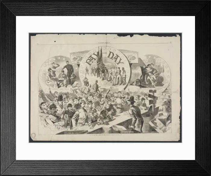 Framed Print : Pay Day in the Army of the Potomac, 1863. Creator: Winslow Homer (American, 1836-1910) Framed Print : Pay Day in the Army of the Potomac, 1863. Creator: Winslow Homer (American, 1836-1910)