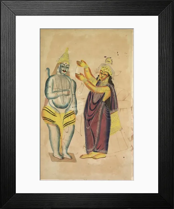Framed Print : Parvati Placing a Wedding Garland on Shiva, 1800s. Creator: Unknown Framed Print : Parvati Placing a Wedding Garland on Shiva, 1800s. Creator: Unknown