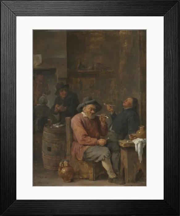 Framed Print : Peasants Smoking in an Inn, c. 1640. Creator: David Teniers (Flemish, 1610-1690)