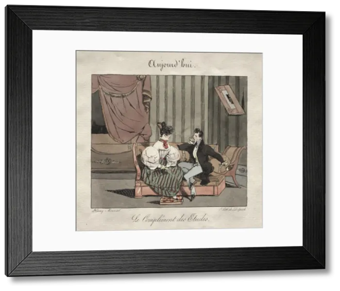 Framed Print : Parisian Occasions: The Complement of the Students. Creator: Henry Bonaventure Monnier (French Framed Print : Parisian Occasions: The Complement of the Students. Creator: Henry Bonaventure Monnier (French