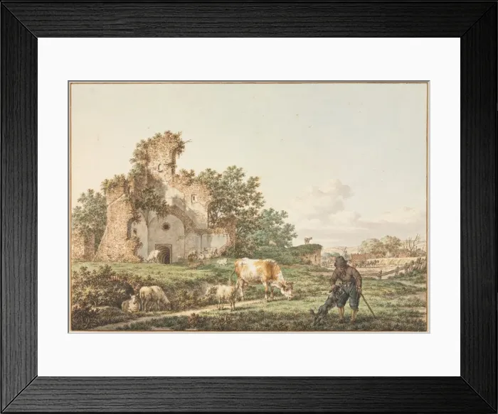 Framed Print : Pastoral Landscape with a Ruin, 1799. Creator: Jacob Cats (Dutch, 1741-1799) Framed Print : Pastoral Landscape with a Ruin, 1799. Creator: Jacob Cats (Dutch, 1741-1799)