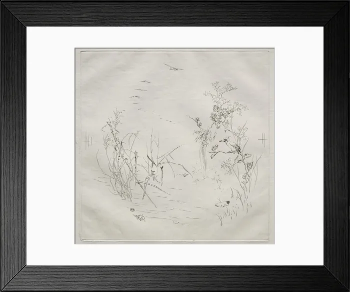Framed Print : Parisian Service (Haviland service): Calm (no. 3), 1875. Creator: Felix Bracquemond (French Framed Print : Parisian Service (Haviland service): Calm (no. 3), 1875. Creator: Felix Bracquemond (French