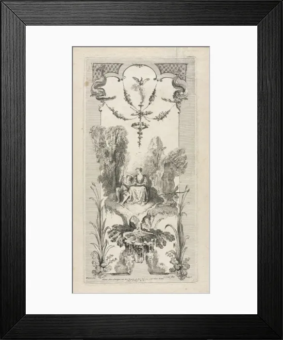 Framed Print : Pastoral, Arabesque. Creator: Louis Crepy (French) Framed Print : Pastoral, Arabesque. Creator: Louis Crepy (French)