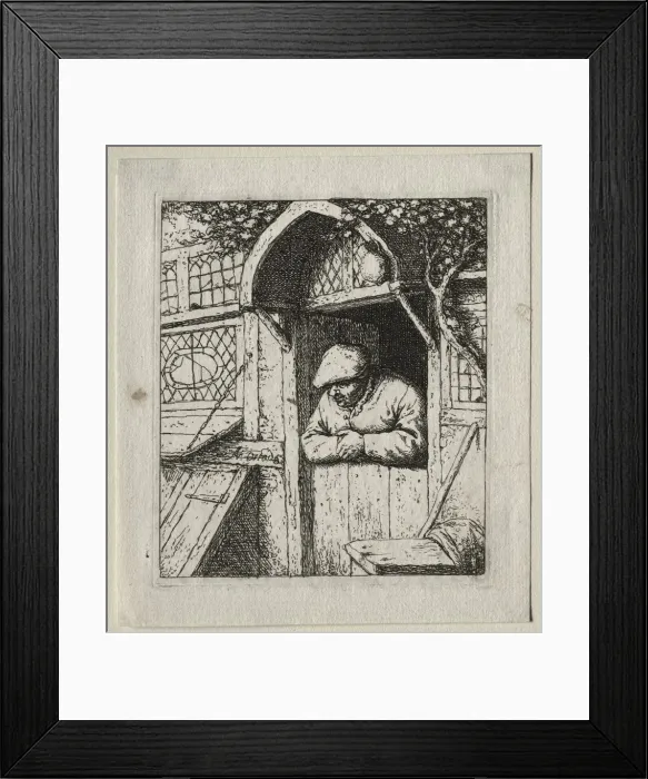 Framed Print : Peasant Leaning in His Doorway. Creator: Adriaen van Ostade (Dutch, 1610-1684) Framed Print : Peasant Leaning in His Doorway. Creator: Adriaen van Ostade (Dutch, 1610-1684)