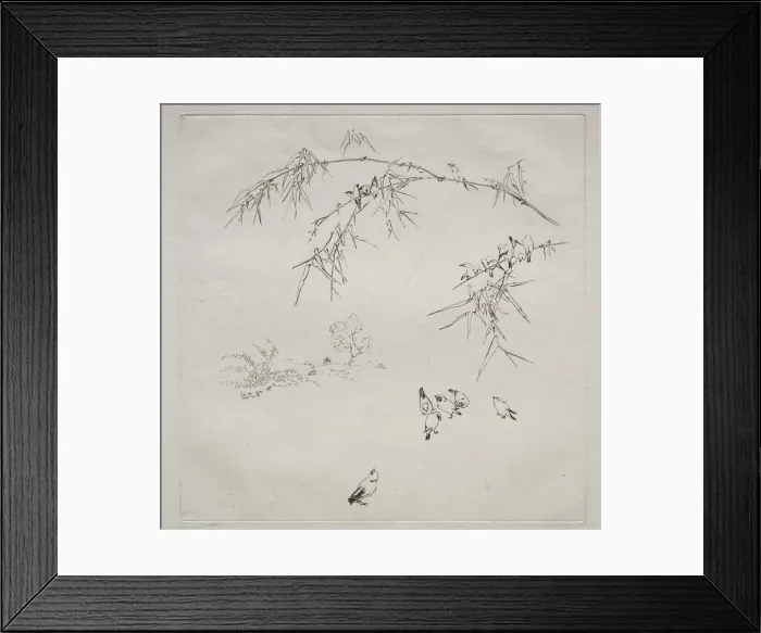 Framed Print : Parisian Service (Haviland service): Rain (no. 10), 1875. Creator: Felix Bracquemond (French Framed Print : Parisian Service (Haviland service): Rain (no. 10), 1875. Creator: Felix Bracquemond (French
