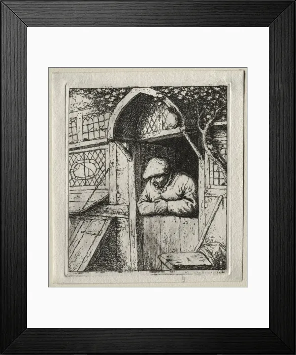 Framed Print : Peasant leaning on his doorway. Creator: Adriaen van Ostade (Dutch, 1610-1684) Framed Print : Peasant leaning on his doorway. Creator: Adriaen van Ostade (Dutch, 1610-1684)