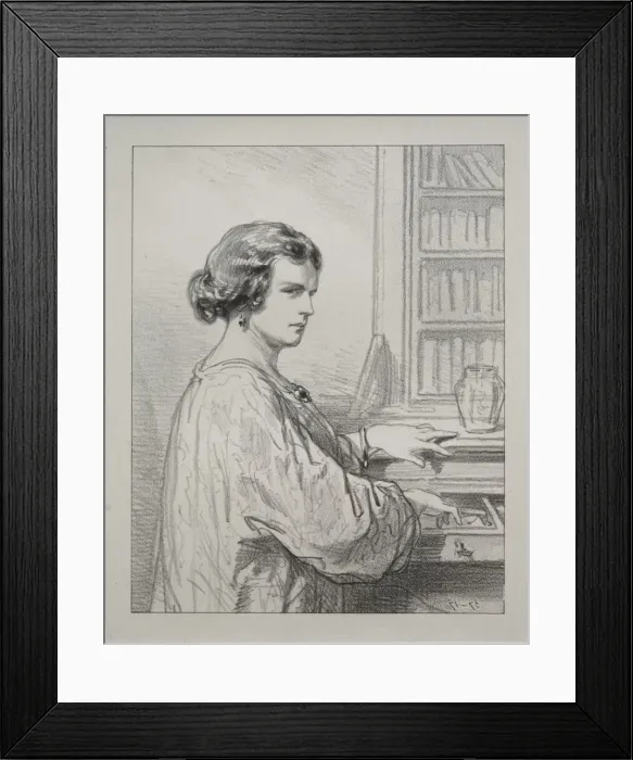 Framed Print : Par-ci, par-la: The Boudoir key opens many secrets, 1854-1856. Creator: Paul Gavarni (French Framed Print : Par-ci, par-la: The Boudoir key opens many secrets, 1854-1856. Creator: Paul Gavarni (French