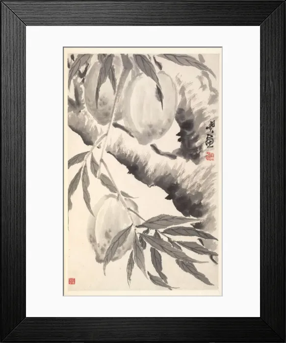 Framed Print : Peaches, 1788. Creator: Min Zhen (Chinese, 1730-after 1788) Framed Print : Peaches, 1788. Creator: Min Zhen (Chinese, 1730-after 1788)