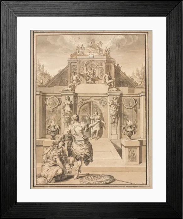 Framed Print : Perseus and Minerva before a Temple, first third 18th century?. Creator: Jan Goeree (Dutch Framed Print : Perseus and Minerva before a Temple, first third 18th century?. Creator: Jan Goeree (Dutch