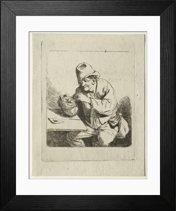 Framed Print : Peasant Lighting his Pipe, mid 1600s. Creator: Cornelis Pietersz Bega (Dutch, 1631 / 32-1664) Framed Print : Peasant Lighting his Pipe, mid 1600s. Creator: Cornelis Pietersz Bega (Dutch, 1631 / 32-1664)