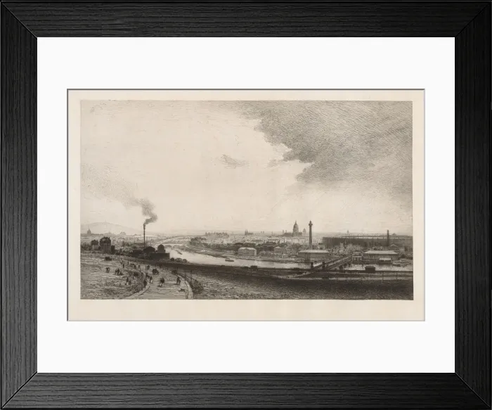 Framed Print : Paris in 1867, View from the Trocadero, 1867. Creator: Maxime Lalanne (French, 1827-1886) Framed Print : Paris in 1867, View from the Trocadero, 1867. Creator: Maxime Lalanne (French, 1827-1886)
