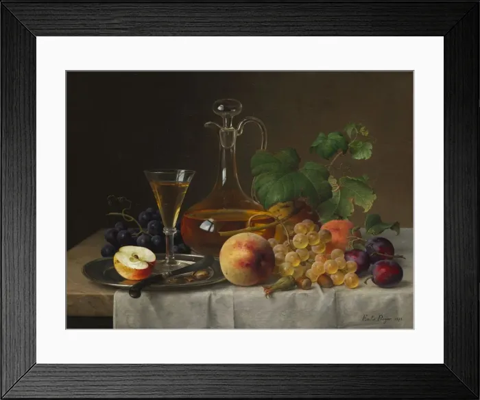 Framed Print : Still Life with Fruit, 1873. Creator: Emilie Preyer (German, 1849-1930) Framed Print : Still Life with Fruit, 1873. Creator: Emilie Preyer (German, 1849-1930)
