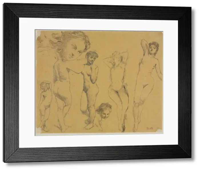 Framed Print : Studies of Female Nudes, c. 1895. Creator: Henri Fantin-Latour (French, 1836-1904) Framed Print : Studies of Female Nudes, c. 1895. Creator: Henri Fantin-Latour (French, 1836-1904)