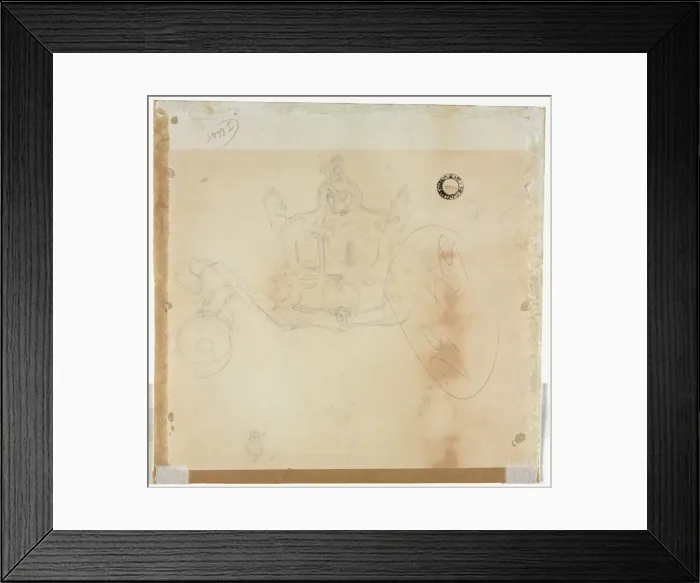 Framed Print : Study for Cab and Front Left Wheel of Coach and Study for Head of Crowned Figure Framed Print : Study for Cab and Front Left Wheel of Coach and Study for Head of Crowned Figure
