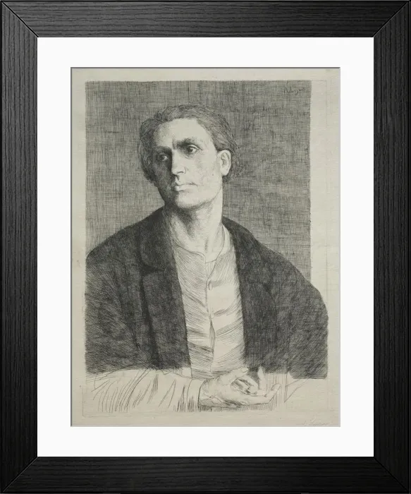 Framed Print : Study of a Mans Head. Creator: Alphonse Legros (French, 1837-1911) Framed Print : Study of a Mans Head. Creator: Alphonse Legros (French, 1837-1911)