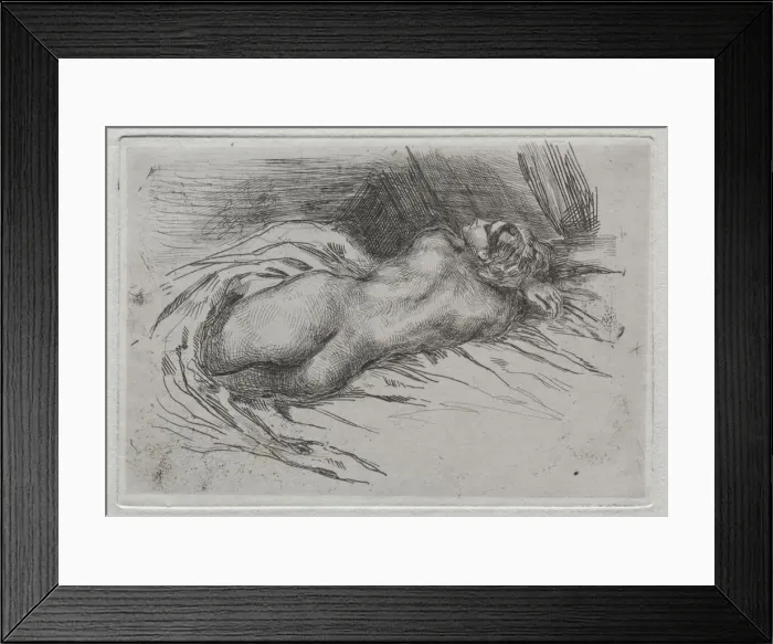 Framed Print : Study of a Woman Seen from the Back, 1833. Creator: Eugene Delacroix (French, 1798-1863) Framed Print : Study of a Woman Seen from the Back, 1833. Creator: Eugene Delacroix (French, 1798-1863)